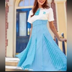 Disney Dress Shop 20W Dapper Dans Quartet Blue Striped Chiffon Dress 2X NWT